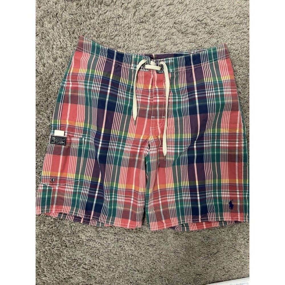 Men's Ralph Lauren Board Swim Shorts Plaid Size 30